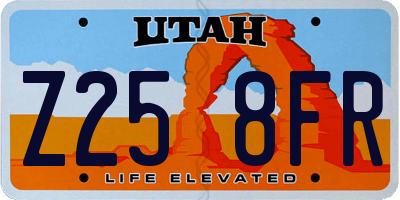 UT license plate Z258FR