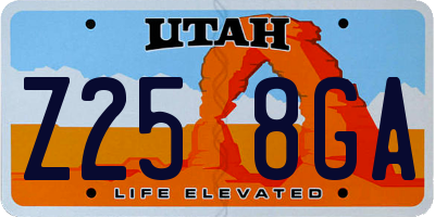 UT license plate Z258GA