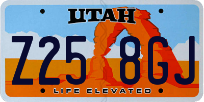UT license plate Z258GJ
