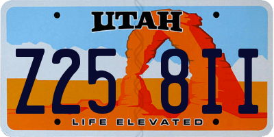 UT license plate Z258II