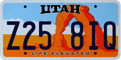 UT license plate Z258IQ