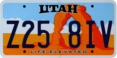 UT license plate Z258IV