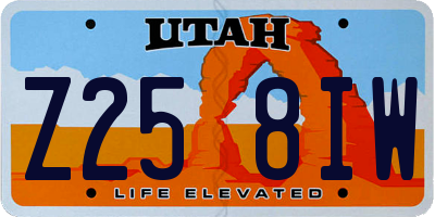 UT license plate Z258IW