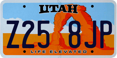 UT license plate Z258JP
