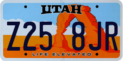 UT license plate Z258JR