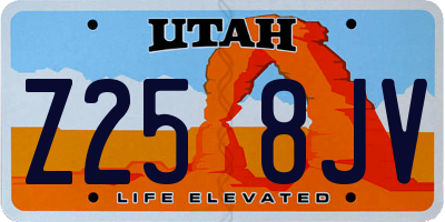 UT license plate Z258JV