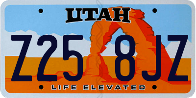 UT license plate Z258JZ
