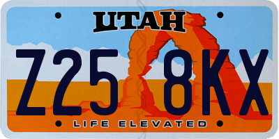 UT license plate Z258KX