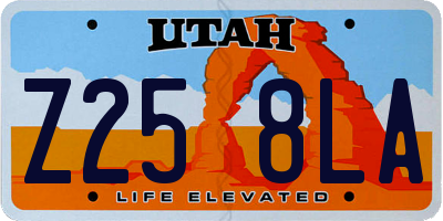 UT license plate Z258LA