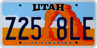 UT license plate Z258LE