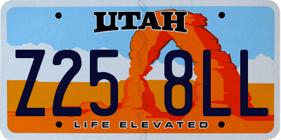 UT license plate Z258LL