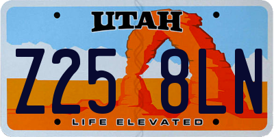 UT license plate Z258LN