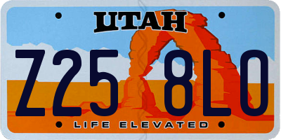 UT license plate Z258LO