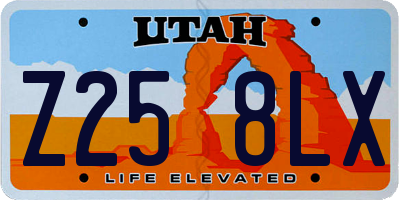 UT license plate Z258LX