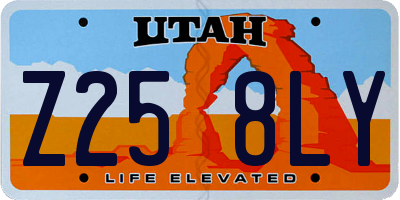 UT license plate Z258LY