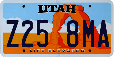 UT license plate Z258MA