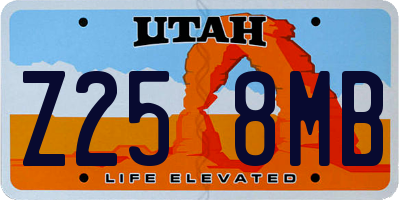 UT license plate Z258MB