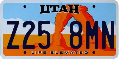 UT license plate Z258MN