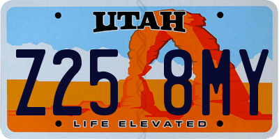 UT license plate Z258MY
