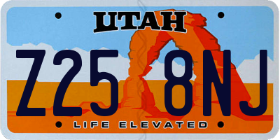 UT license plate Z258NJ