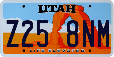 UT license plate Z258NM