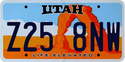 UT license plate Z258NW