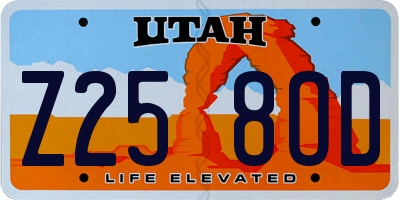 UT license plate Z258OD