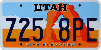 UT license plate Z258PE