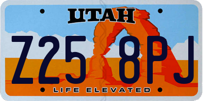 UT license plate Z258PJ