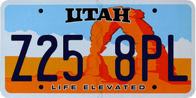 UT license plate Z258PL