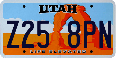 UT license plate Z258PN