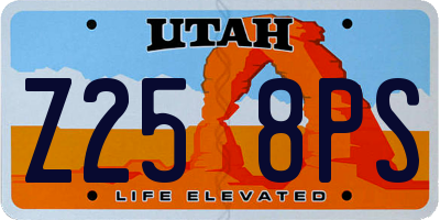 UT license plate Z258PS