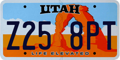 UT license plate Z258PT