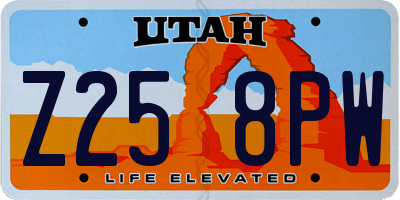 UT license plate Z258PW