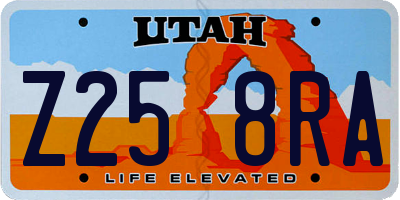 UT license plate Z258RA