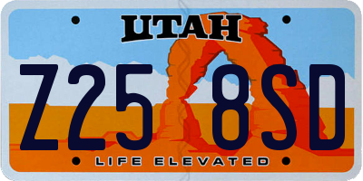 UT license plate Z258SD