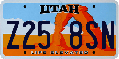 UT license plate Z258SN