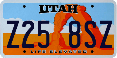 UT license plate Z258SZ