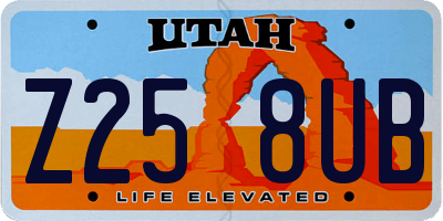 UT license plate Z258UB