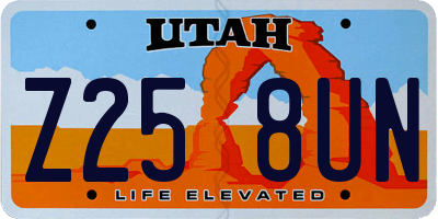 UT license plate Z258UN