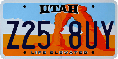 UT license plate Z258UY