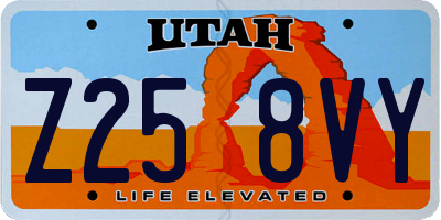 UT license plate Z258VY
