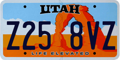 UT license plate Z258VZ