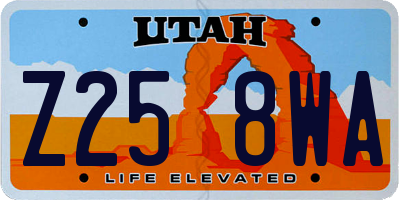 UT license plate Z258WA