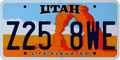 UT license plate Z258WE