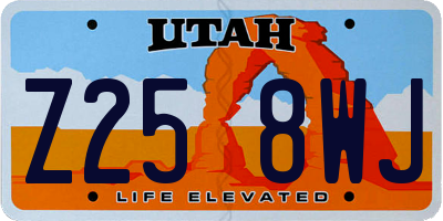 UT license plate Z258WJ