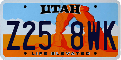 UT license plate Z258WK