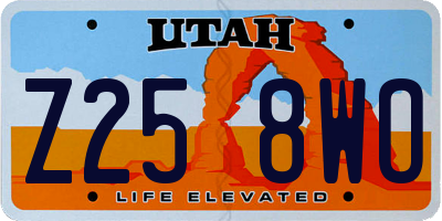UT license plate Z258WO