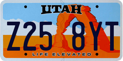 UT license plate Z258YT