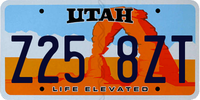 UT license plate Z258ZT
